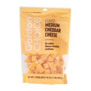 Medium Cheddar Cheese Cubes | Packaged