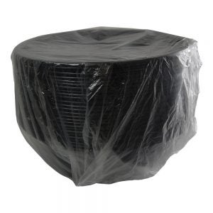 Sabert Black Plastic Bowl | Packaged