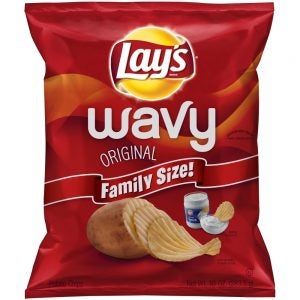 Family Size Original Wavy Lay's Potato Chips | Packaged