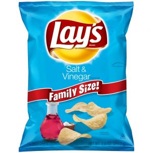 Family Size Salt & Vinegar Lay's Potato Chips | Packaged