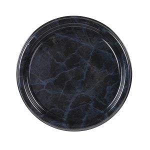 12" Black Round Marble Tray | Raw Item
