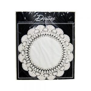 12" White Lace Doily | Packaged