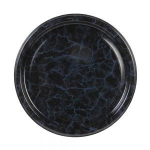 18" Black Round Marble Tray | Raw Item