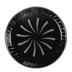 12" Round Black Plastic Platter | Raw Item