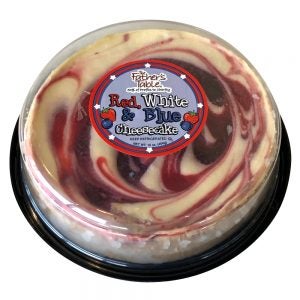 Red, White and Blue Cheesecake | Packaged