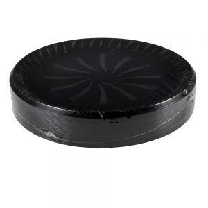 18" Black Round Tray | Packaged