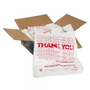 Plastic Thank You T-shirt Bags | Packaged