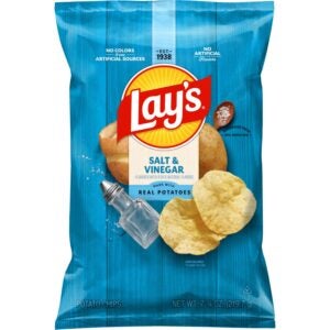 Party Size Salt & Vinegar Flavored Potato Chips | Packaged