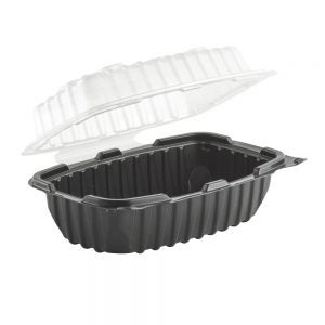 1 Compartment Plastic Containers, 6x9, Black | Raw Item