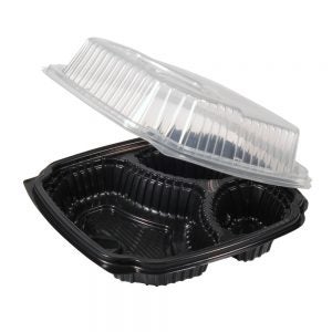 Three Compartment HInged Container | Raw Item