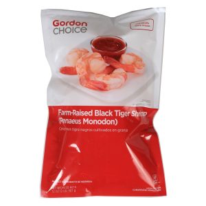 Tiger Shrimp, Peeled & Deveined, T-On, 13-15, Frozen | Packaged