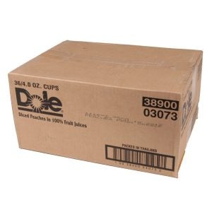 Dole Diced Yellow Cling Peaches | Corrugated Box