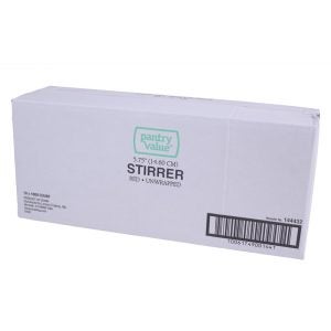 Red Plastic Stirrer | Corrugated Box