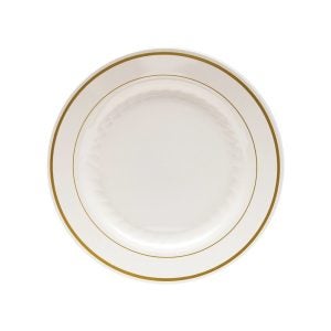 7 1/2" Ivory Plastic Plates | Raw Item