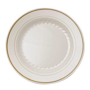 10 1/4" Ivory Plastic Plates | Raw Item