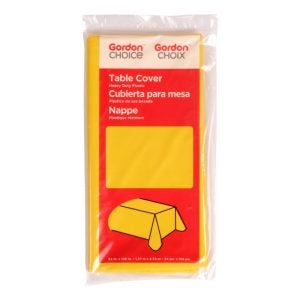 Yellow Plastic Tablecovers | Packaged