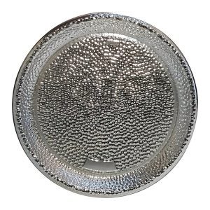 Round 16' Silver Plastic Platter | Raw Item