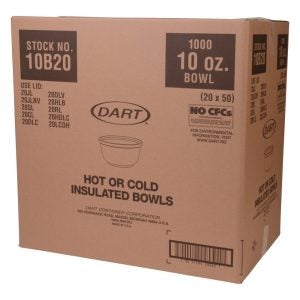 10 Ounce Foam Bowls, White | Corrugated Box