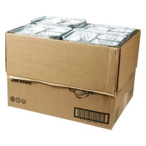 Foil Containers, 3-Compartment, with Foil Board Lid | Packaged