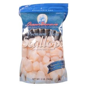 Dry Bay Scallops, 120-150 count | Packaged