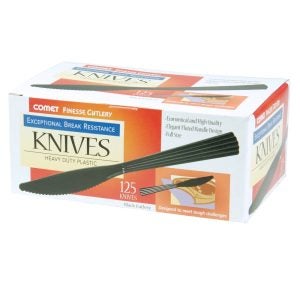 Finesse Black Plastic Knives | Packaged