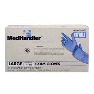 Large Powder-Free Nitrile Exam Gloves | Packaged