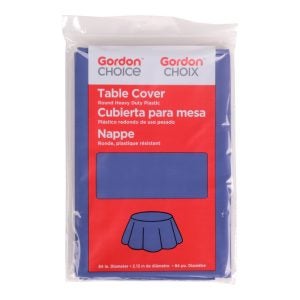 Navy Round Plastic Tablecover | Packaged