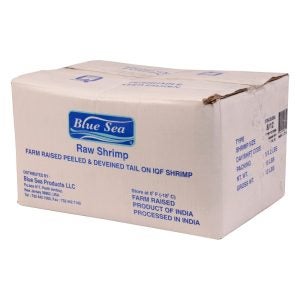 P&D White Van Shrimp, Tail-On, Raw, 8-12 | Corrugated Box