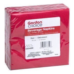 Red Beverage Napkins | Packaged