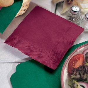 Burgandy Beverage Napkins | Styled