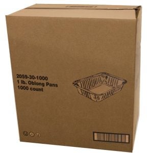 1 lb Oblong Pan | Corrugated Box