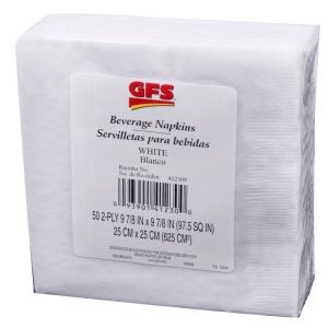 White Beverage Napkins | Packaged