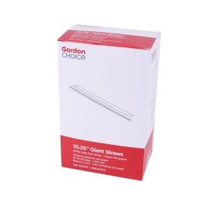 Giant White with Red Stripe Straws | Packaged
