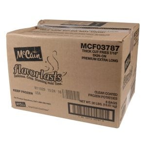 3/8 Inch Extra Long Fancy Regular Cut Fries | Corrugated Box