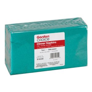 2-Ply Embossed Dinner Napkins, Teal | Packaged