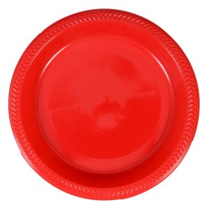 10.25" Red Plastic Plates | Raw Item