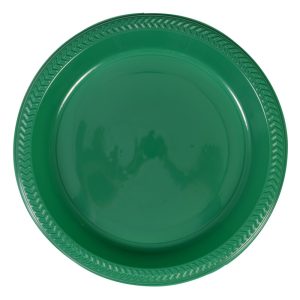 10.25" Green Plastic Plates | Raw Item