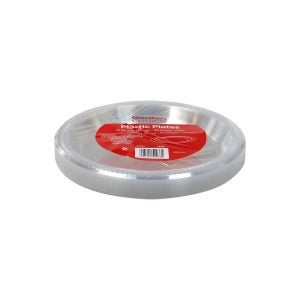 10.25" Clear Plastic Plates | Packaged