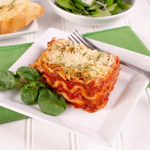 Plant-Based Lasagna Entree | Styled
