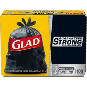 Glad Black Quick-Tie Bags | Packaged