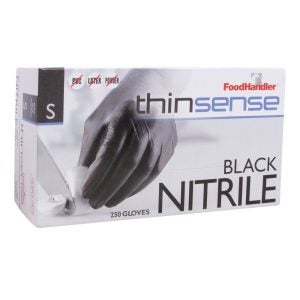 Small Black Nitrile Powder Free Gloves | Packaged