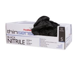 Small Black Nitrile Powder Free Gloves | Raw Item