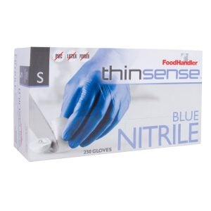 Small Blue Nitrile Powder Free Gloves | Packaged