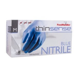 Medium Blue Nitrile Powder Free Gloves | Packaged