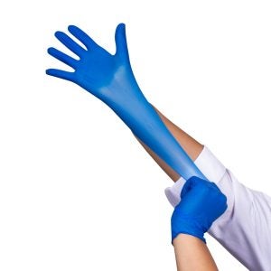 Medium Blue Nitrile Powder Free Gloves | Styled