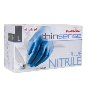 Large Blue Nitrile Powder Free Gloves | Packaged