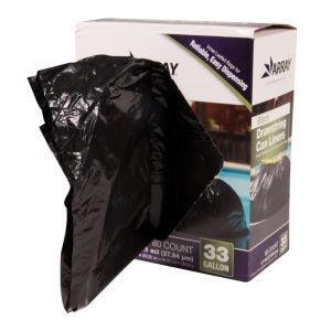 Black Drawstring Can Liners | Packaged