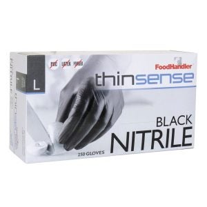 Large Black Nitrile Powder Free Gloves | Packaged