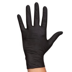 Large Black Nitrile Powder Free Gloves | Styled