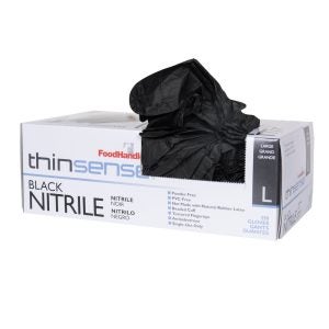 Large Black Nitrile Powder Free Gloves | Raw Item